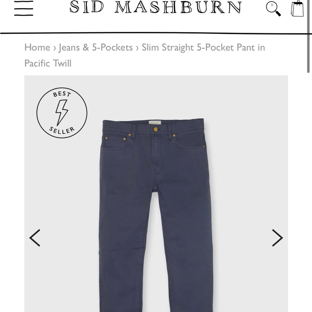 Sid Mashburn Slim Straight 5-Pocket Pant
Pacific Twill